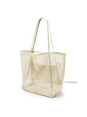 Mesh Quick-Dry Sandproof Beach Tote Bag with Divider